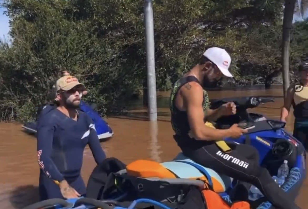 Surfistas ajudam durante tragédia no Rio Grande do Sul