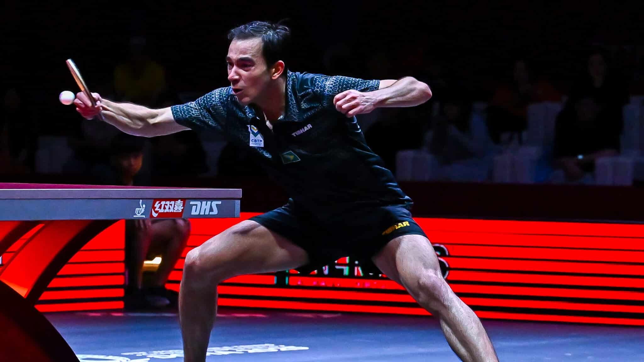 Hugo Calderano no Mundial de tênis de mesa