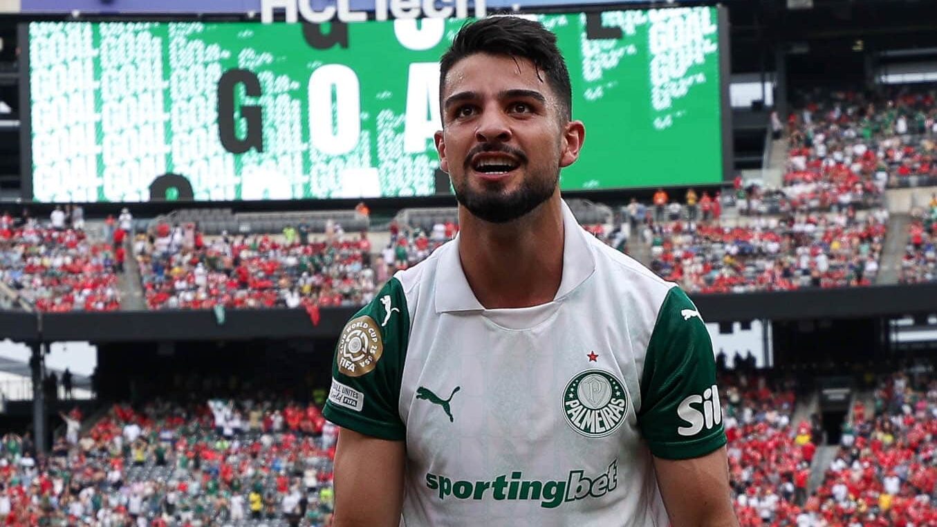 Flaco López foi o autor de um dos dois gols do Palmeiras na vitória sobre o Al Ahly - Cesar Greco/Palmeiras
