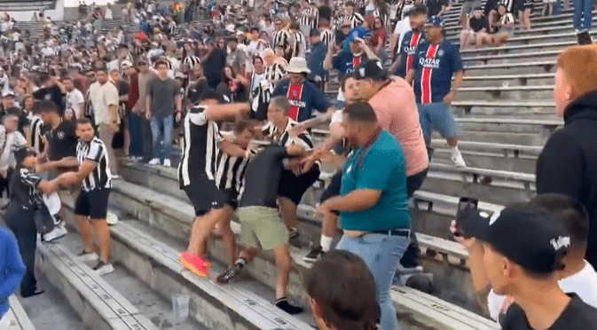 Briga entre torcedores de Botafogo e PSG
