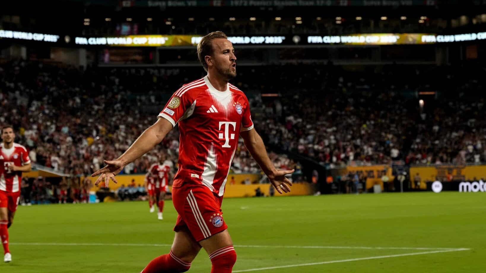 Harry Kane comemorando gol contra o Boca Juniors - Divulgação / Bayern de Munique