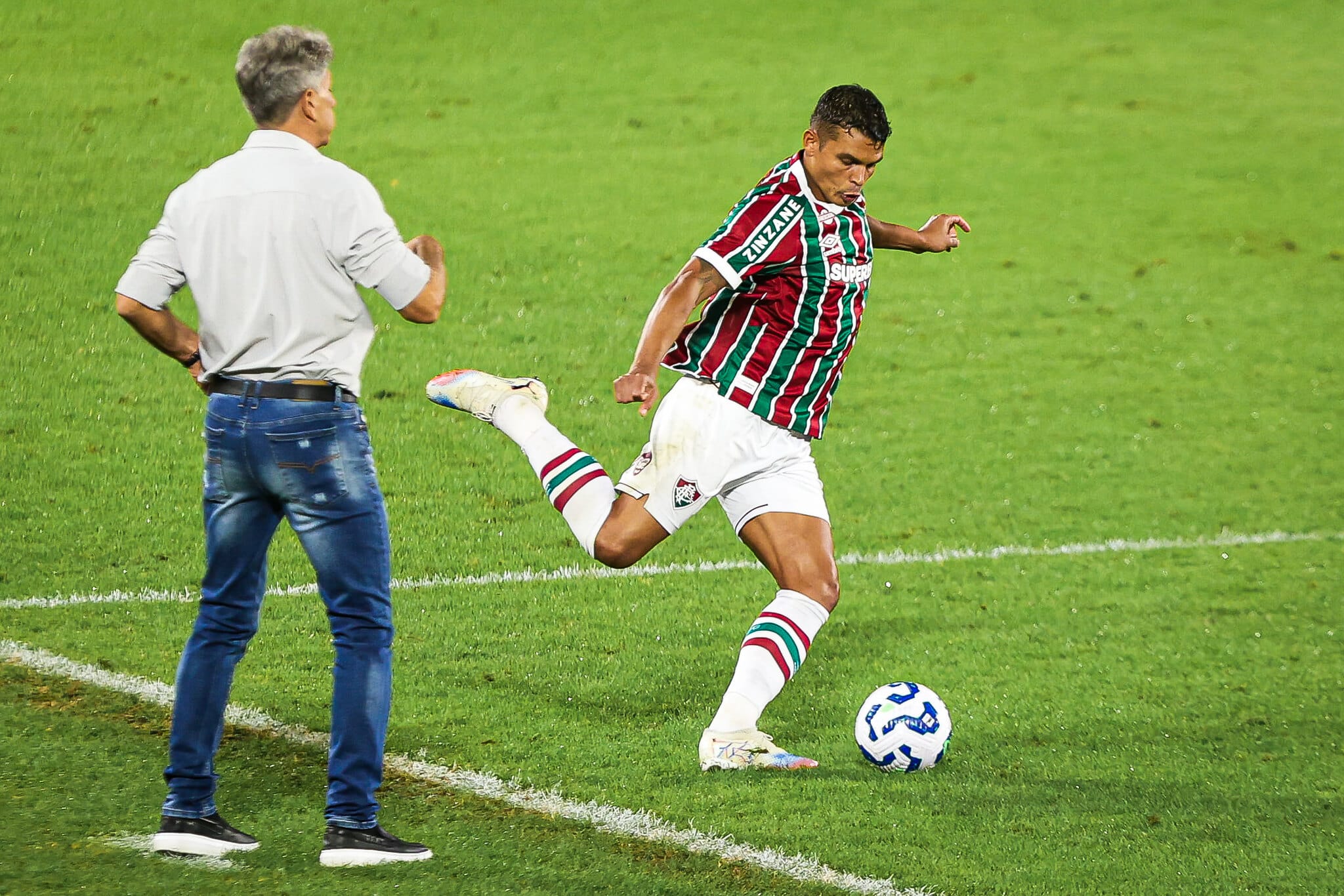 Thiago Silva e o técnico Renato Gaúcho
