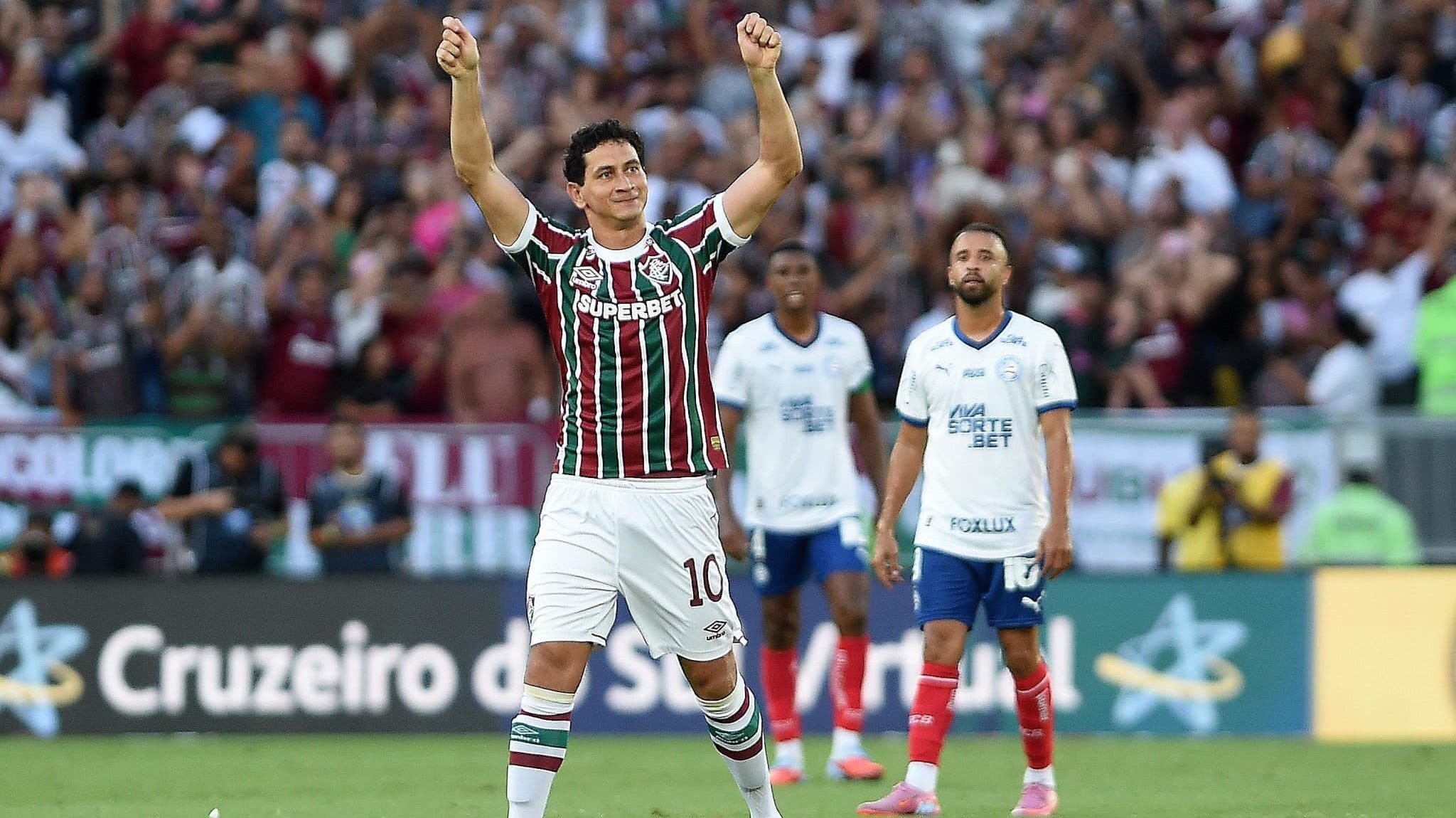 Paulo Henrique Ganso comemorando gol pelo Fluminense