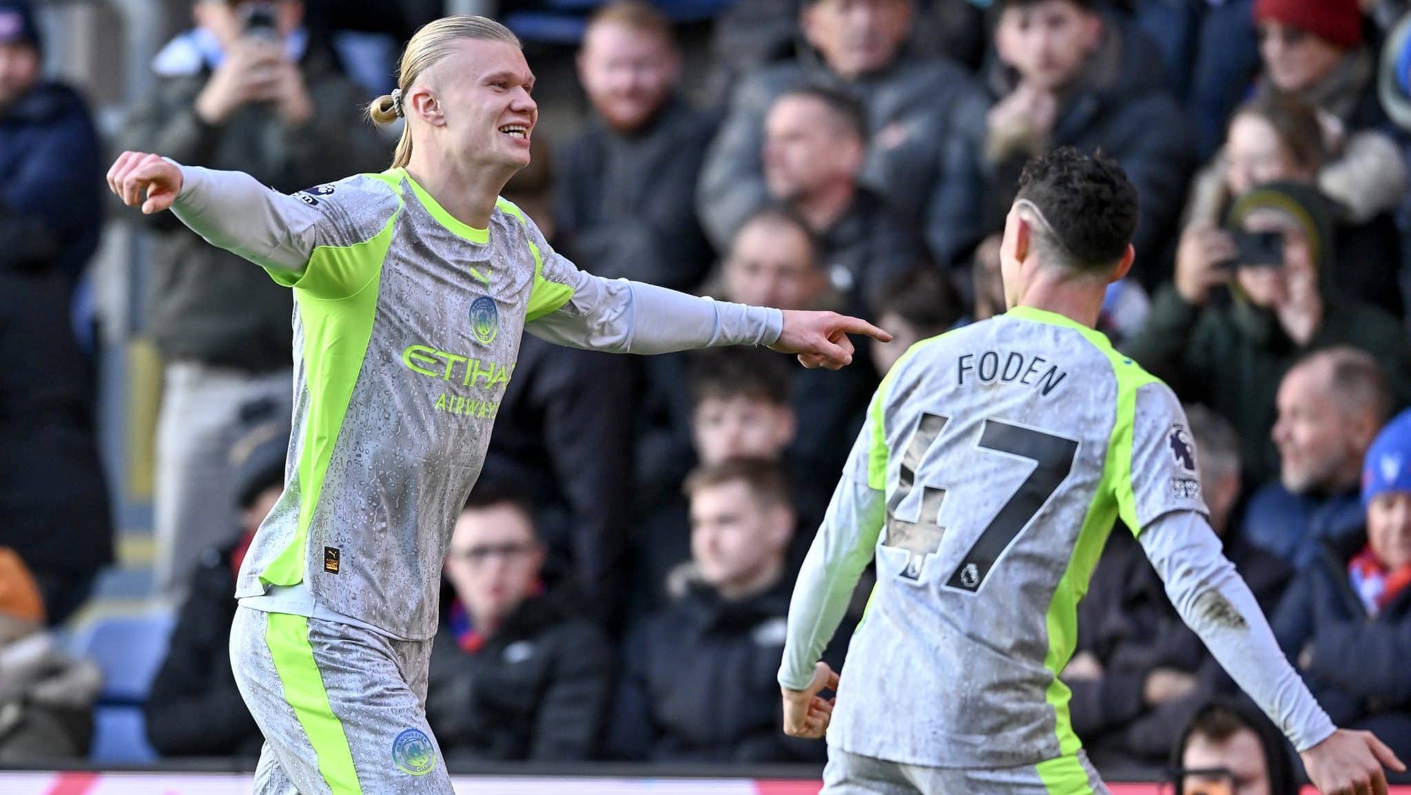 Haaland e Foden marcaram os gols do Manchester City na vitória sobre o Crystal Palace
