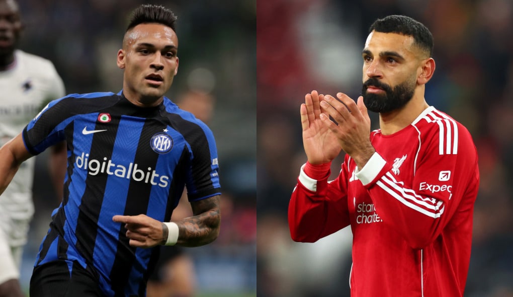 Lautaro Martínez, da Inter de Milão, e Salah, do Liverpool