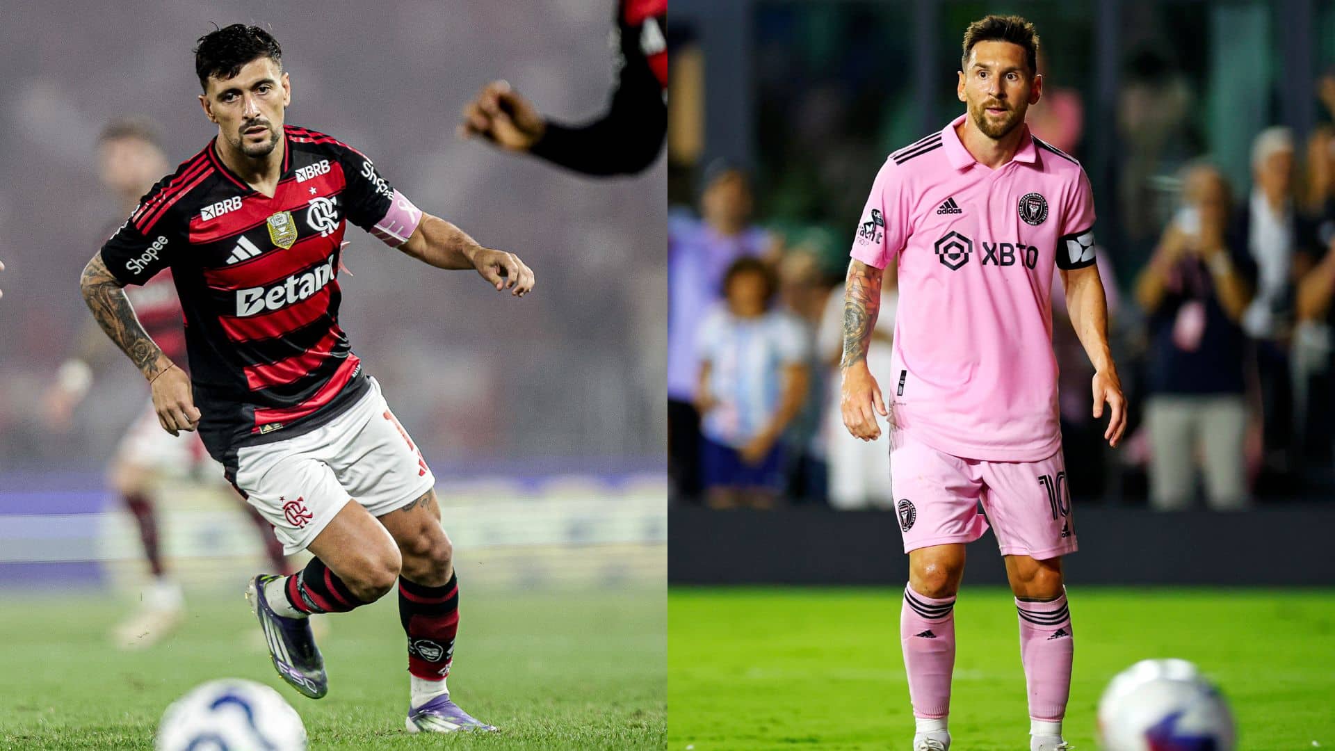 Messi e Arrascaeta em ação