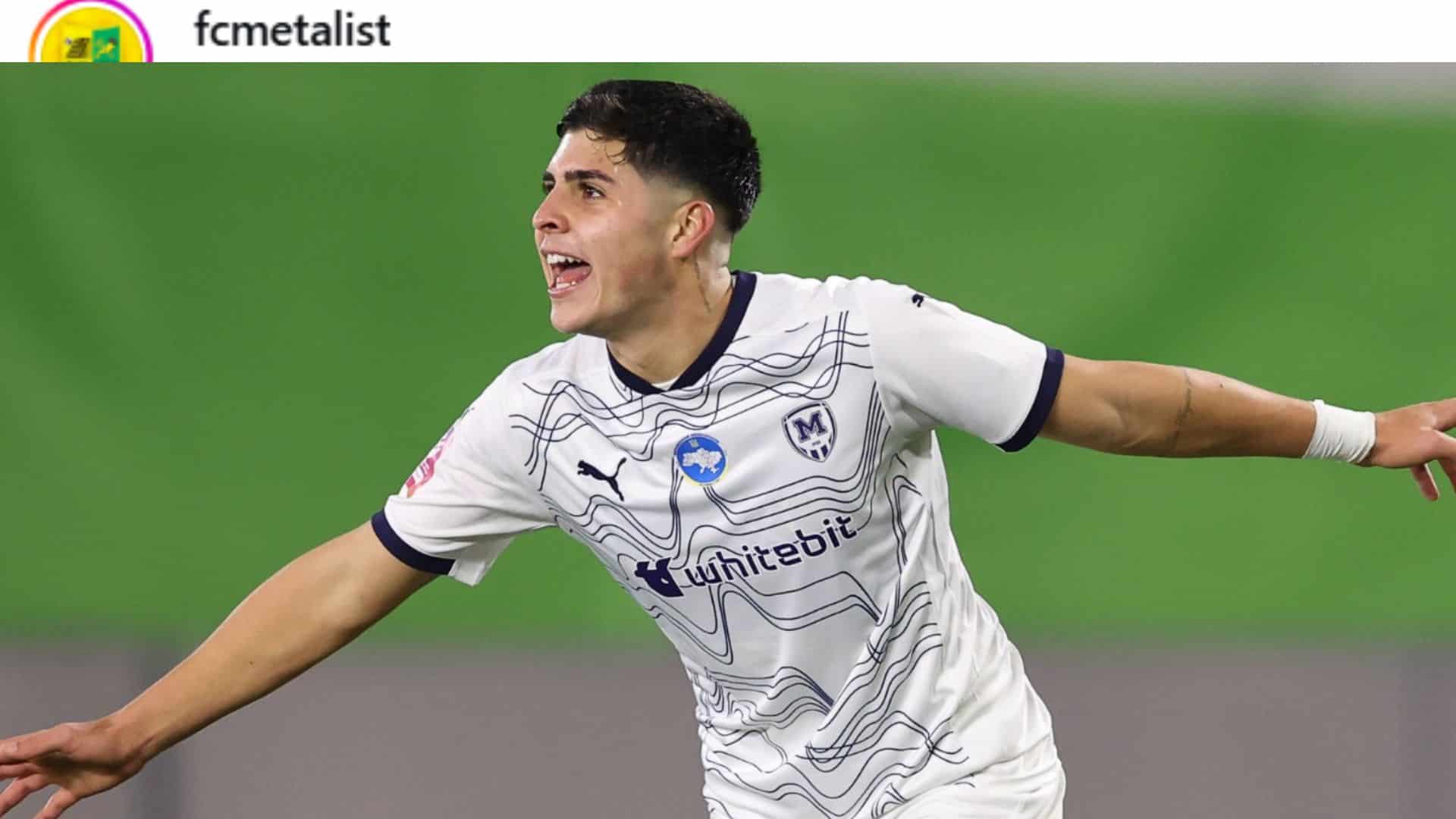 Cauan Baptistella em ação pelo Metalist