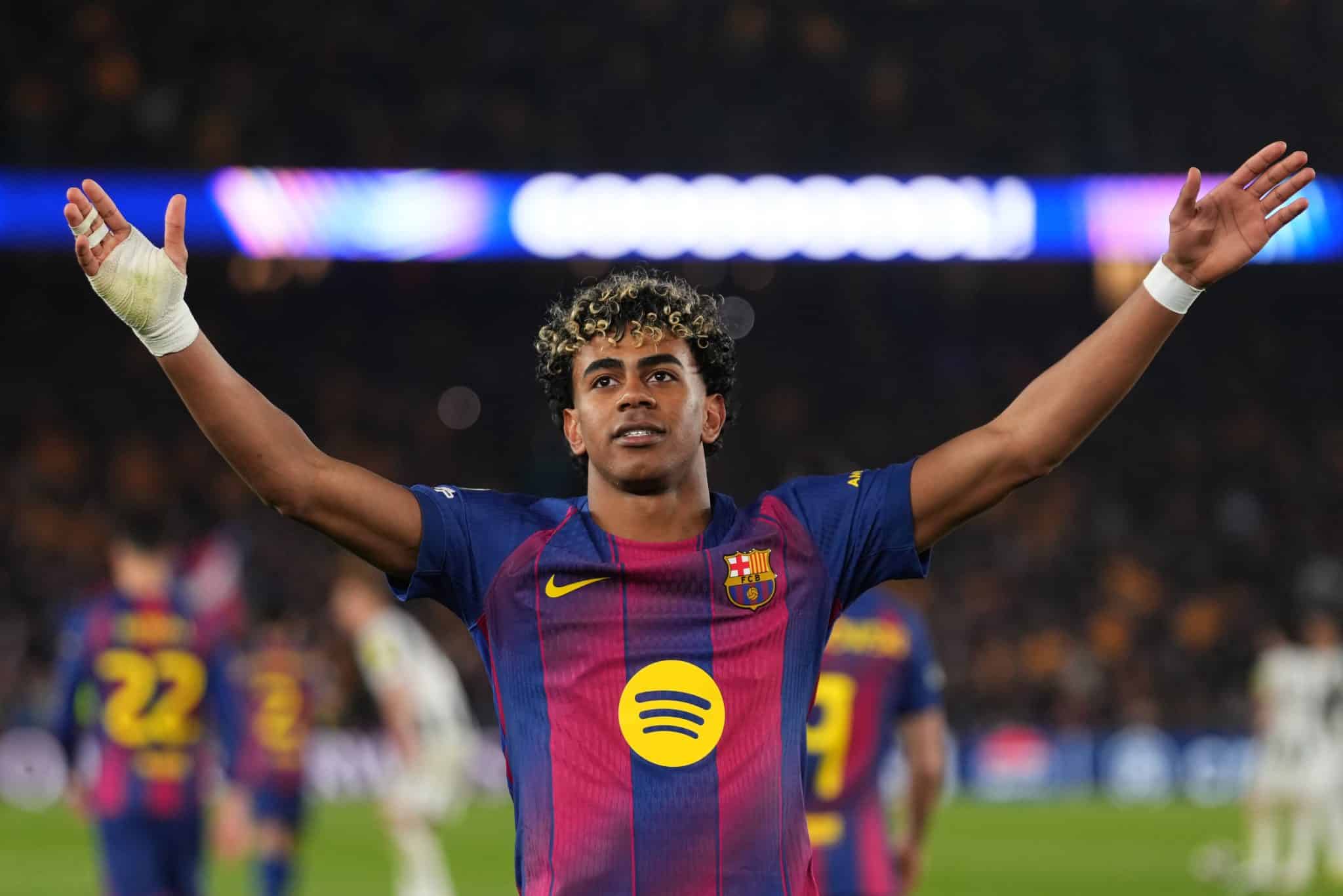 Lamine Yamal em ação pelo Barcelona