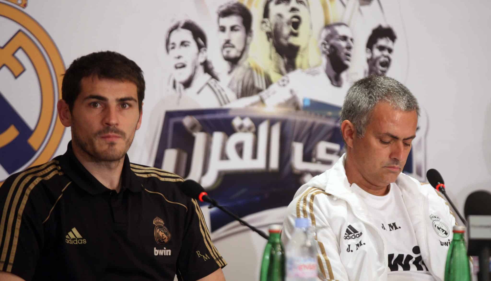 Casillas e José Mourinho no Real Madrid