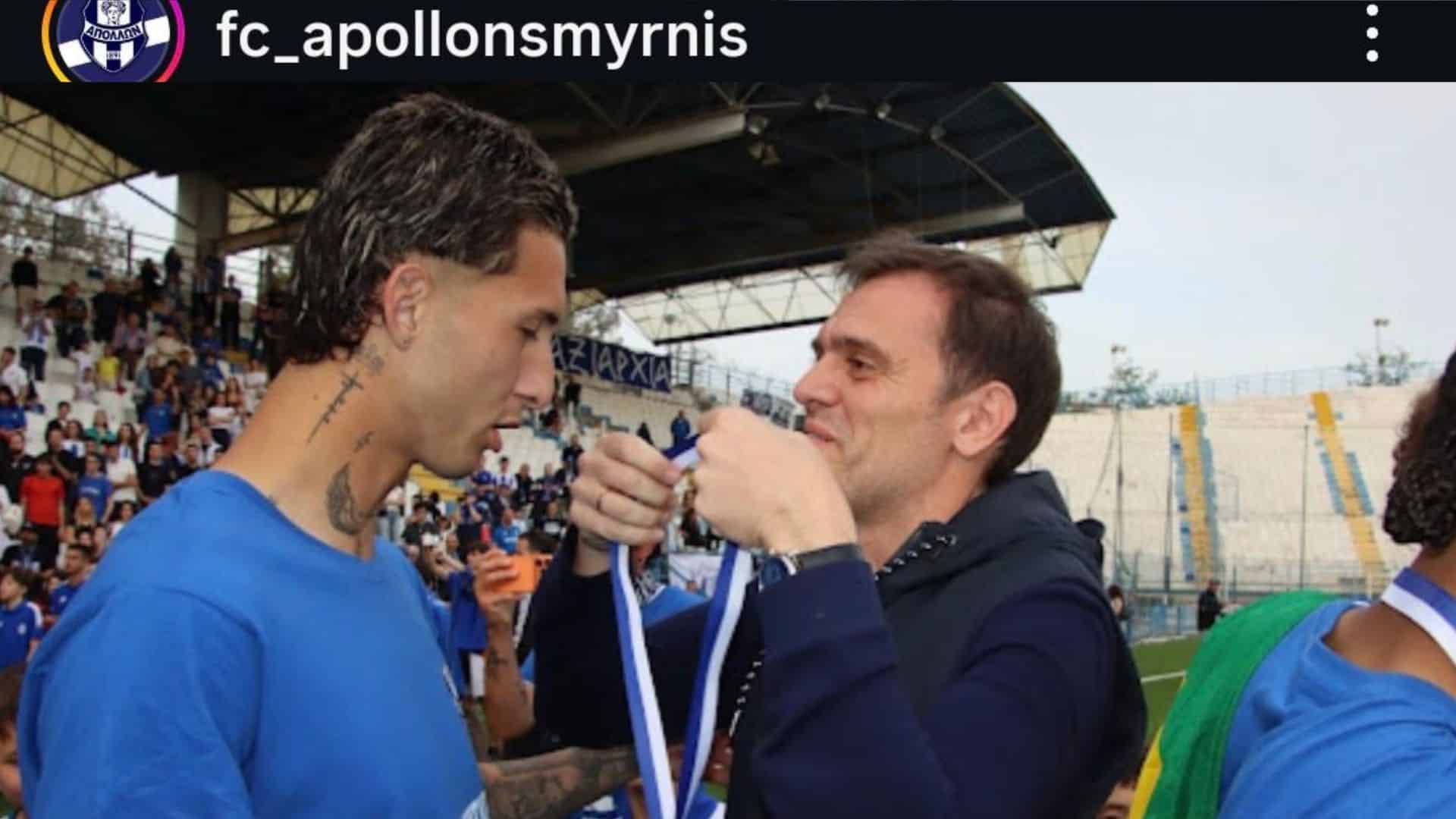 Dylan Talero em ação pelo Apollon Smyrnis