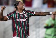 John Kennedy comemorando gol pelo Fluminense