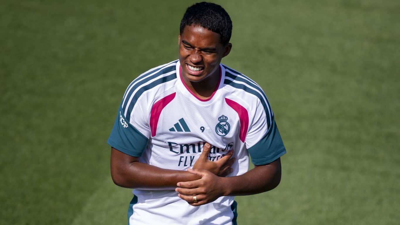 Endrick em treino do Real Madrid